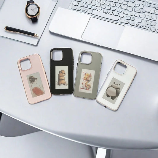 ETG New Designer NFC Smart E Ink Screen Display Mobile Phone case Cover for iphone 16 Pro Max DIY Cases15 /14/13