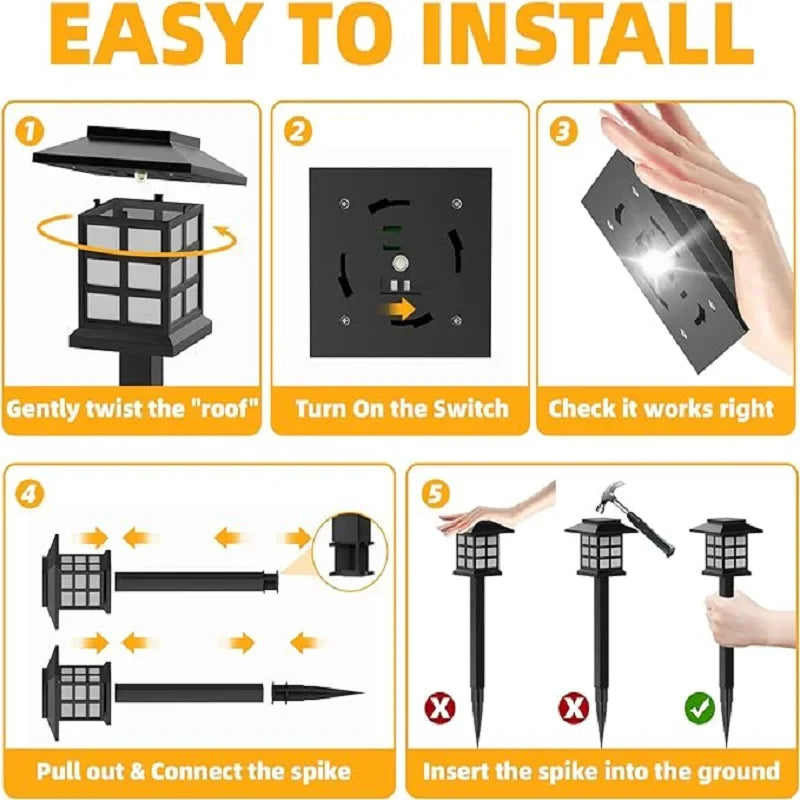 LED Solar Pathway Lawn Lights Outdoor