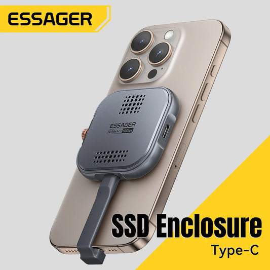 Essager Magnetic 2230 M.2 NVMe SSD Enclosure 10Gbps M.2 to USB Type C External Adapter for iPhone 16 15 Pro Max Pro MacBook
