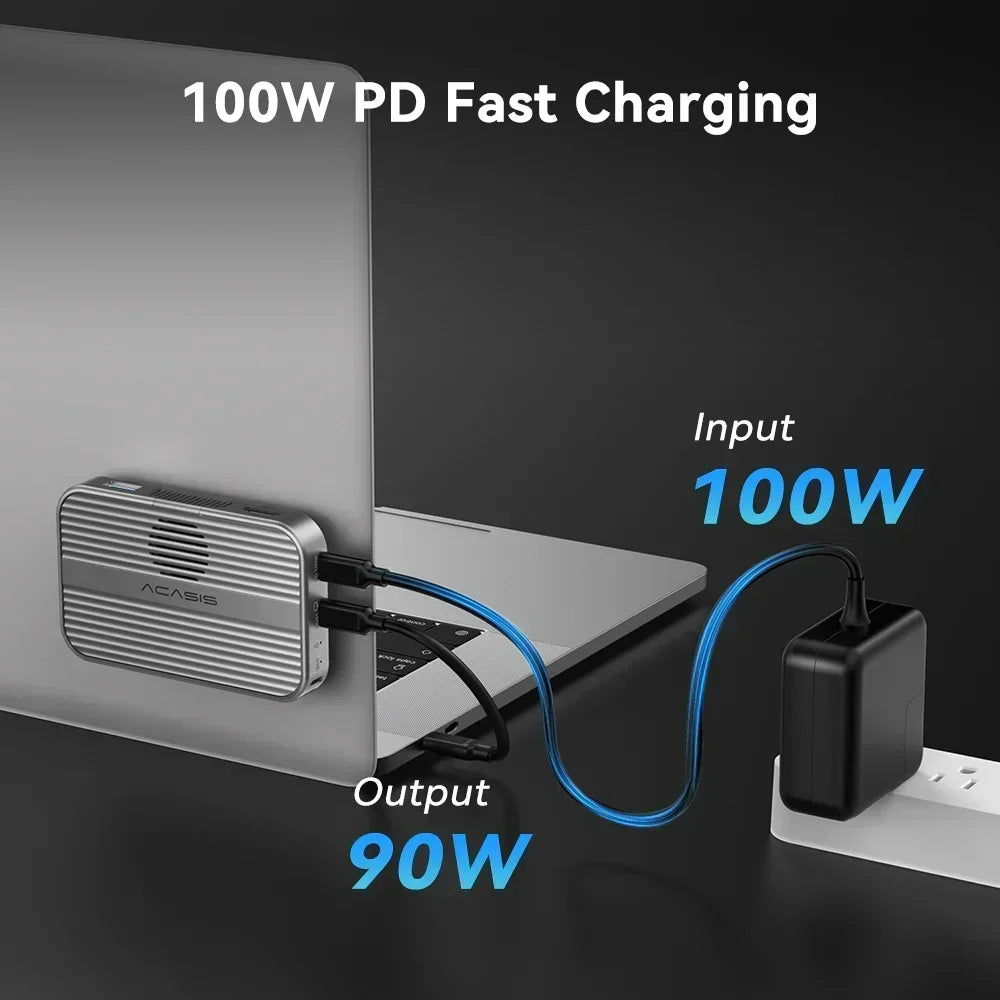 Acasis 10Gbps Magnetic M.2 NVMe SSD Enclosure & USB-C Docking Station with Cooling Fan for iPhone 17/17 Pro/iPhone 16/16 Pro