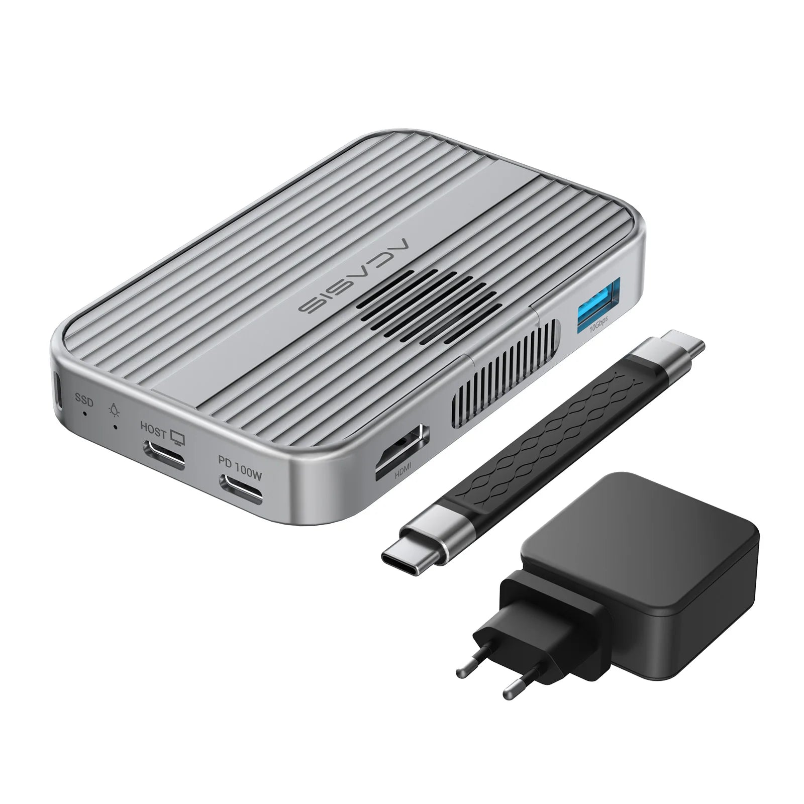 Acasis 10Gbps Magnetic M.2 NVMe SSD Enclosure & USB-C Docking Station with Cooling Fan for iPhone 17/17 Pro/iPhone 16/16 Pro