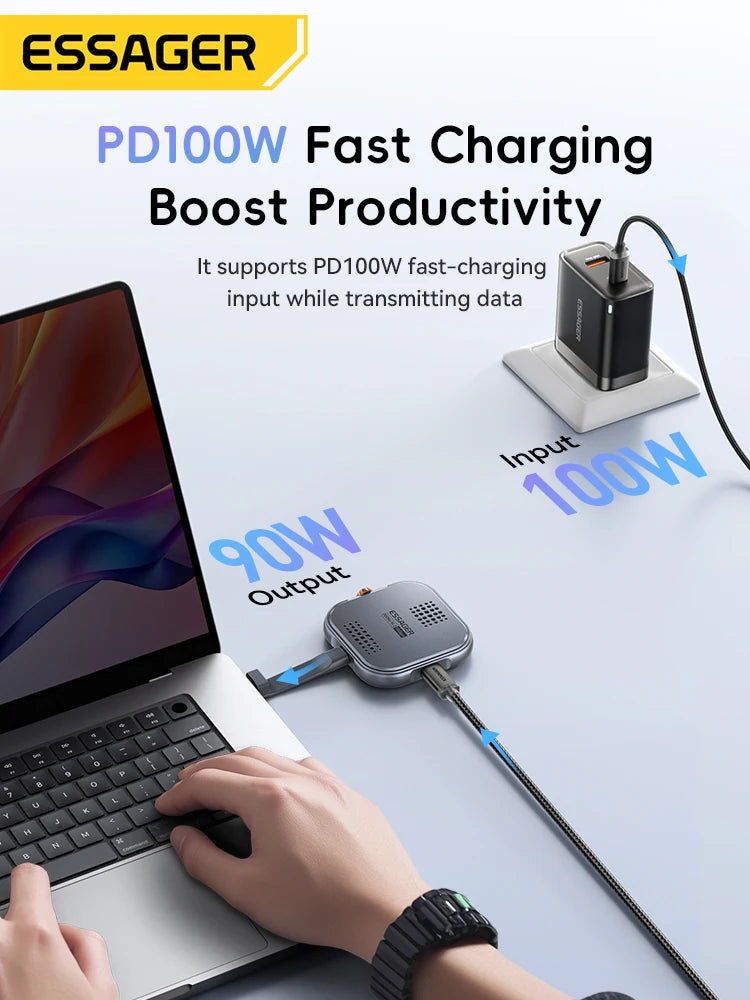 Essager Magnetic 2230 M.2 NVMe SSD Enclosure 10Gbps M.2 to USB Type C External Adapter for iPhone 16 15 Pro Max Pro MacBook