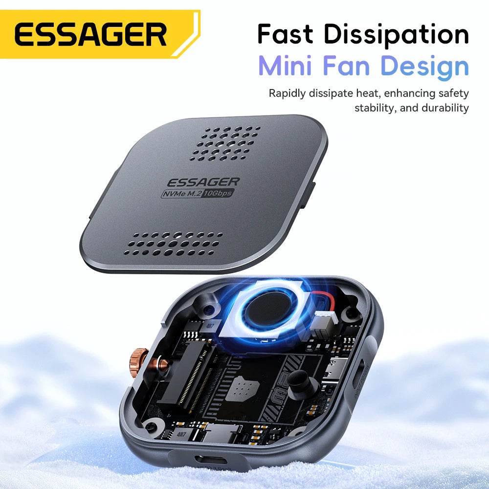 Essager Magnetic 2230 M.2 NVMe SSD Enclosure 10Gbps M.2 to USB Type C External Adapter for iPhone 16 15 Pro Max Pro MacBook